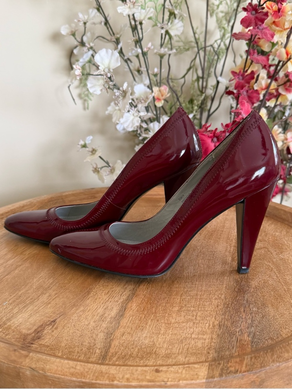 Calvin Klein Women’s Dark Red Patent Leather Pumps/Heels